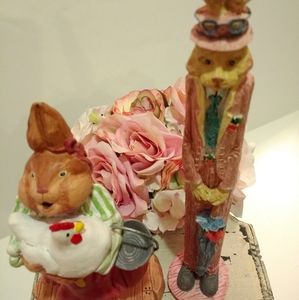 Two bunny figurines